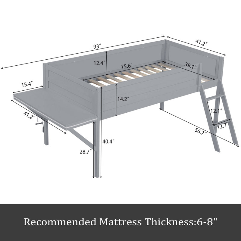 Lit mezzanine Wood Gaming, Simple