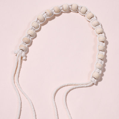 Solid Wood Bead 47.25'' Curtain Tieback