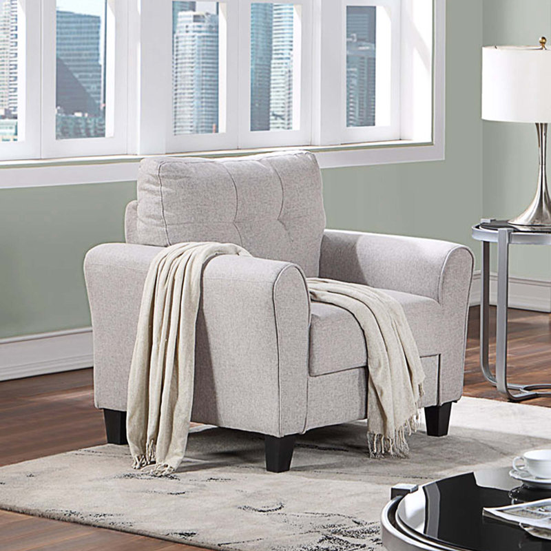 Fauteuil l 35 po Callicoat, Beige 100% Linen