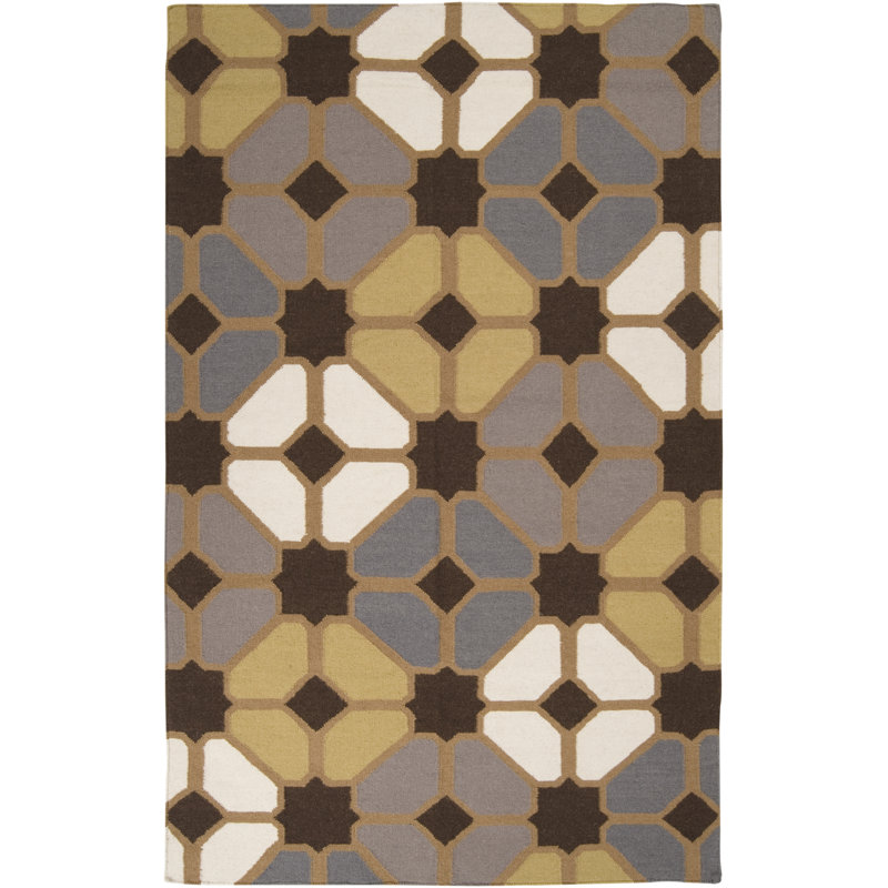 Araliya Wool Geometric Indoor Rug, Rectangle 5' x 8'