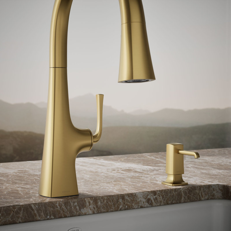 Graze Soap/Lotion Dispenser, Vibrant Brushed Moderne Brass
