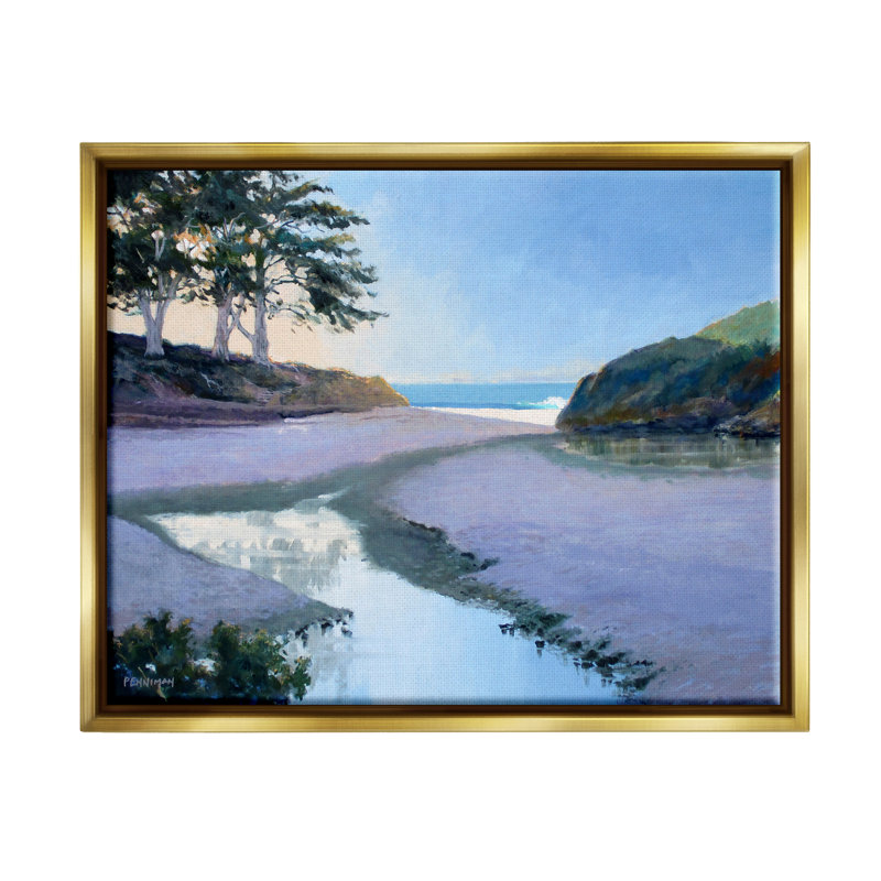 «Seaside Riverbank Beach Shore Floater», art mural par Ed Penniman, H 25 po x l 31 po x P 1,7 po