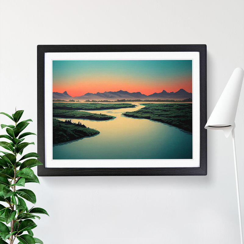 Mountain River Vol.5 - Framed Print, Black Framed, 46cm H x 64cm W x 2cm D