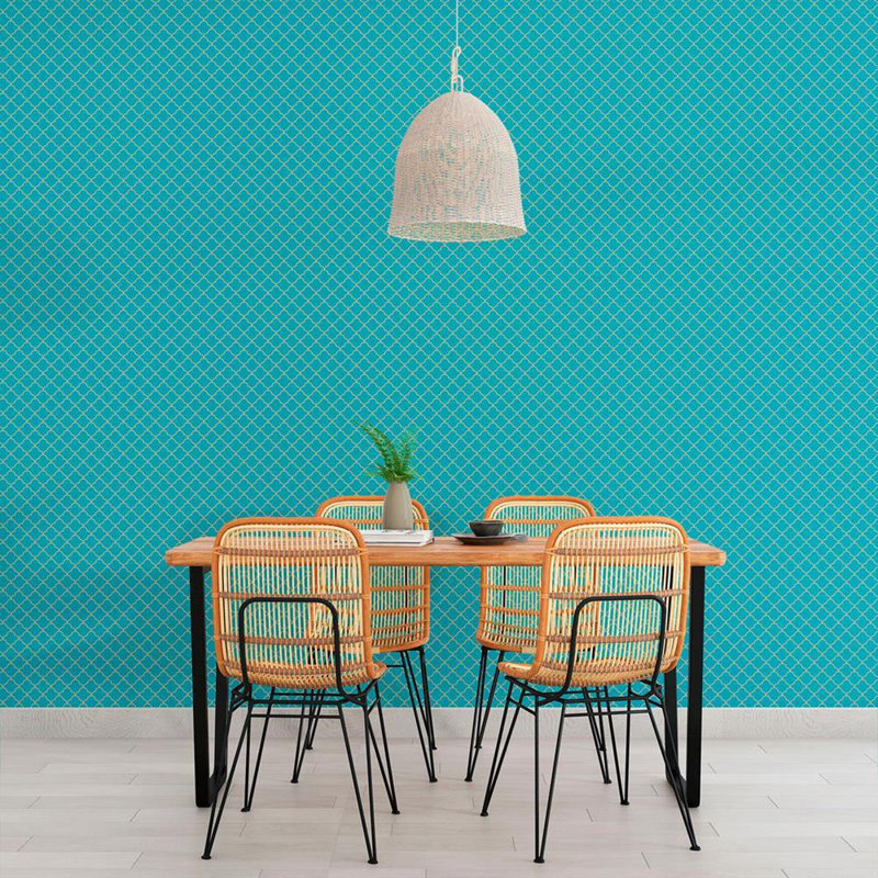 Rouleau de papier peint Delauter Morrocan, L 10,5 po x l 24 po, Bleu foncé
