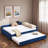 Upholstered Daybed With Trundle And Usb-476948397