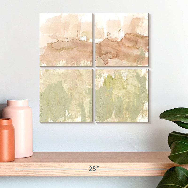 Dusty Blush And Olive II, H 18 po x l 18 po