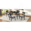 Ensemble de salle à manger 5 pièces de style Mid-Century moderne, structure en bois d'hévéa, une table et 4 chaises rembourrées