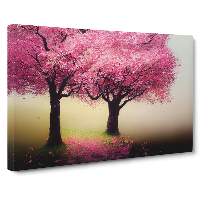 Magnetic Cherry Blossom Trees - Wrapped Canvas