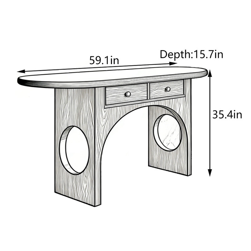 Nouvelle console d'entrée de style chinois, 35,4 po H x 59,1 po L x 15,7 po P