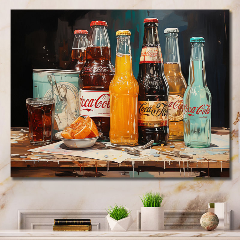 Vintage Soda Harmony II - Food & Beverage Canvas Art Print, H 24 po x l 32 po x P 1 po, Toile tendue