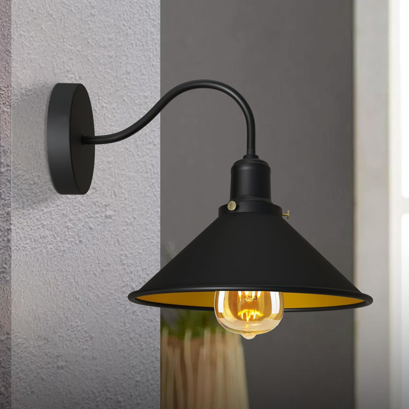 Mcniel Armed Sconce, Black inner Gold