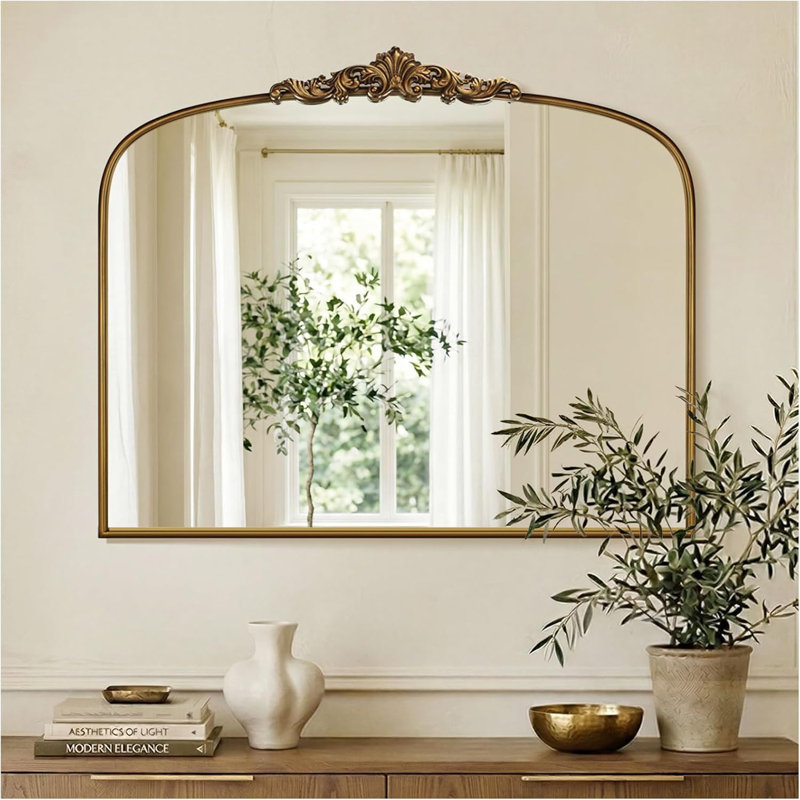 Vintage Gold Ornate Baroque Mirror, 30" x 36"