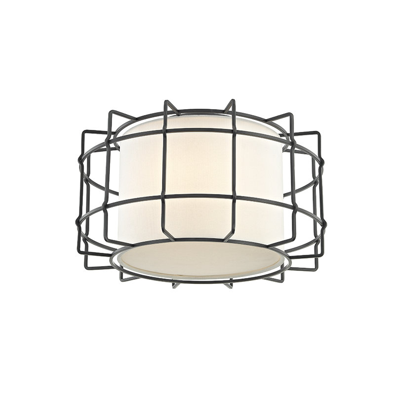 Timmy Fabric LED Flush Mount, Old Bronze
