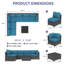 Ensemble de 7 chaises d'extérieur avec coussins souples détachables Patio Ensemble de conversation modulaire imperméable avec plateau en verre-2032990789