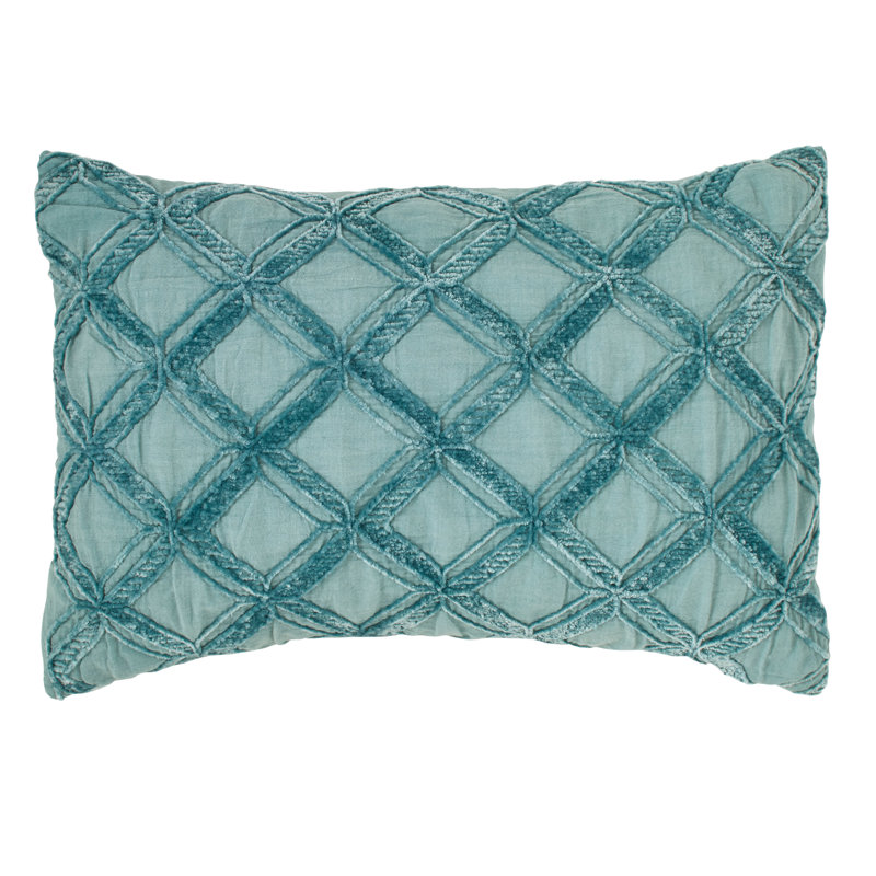 Chenille Appliqued Cotton Throw Pillow