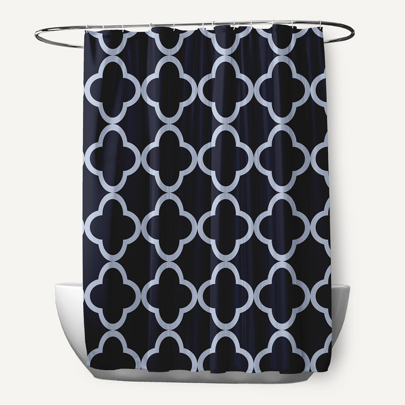 Rideau de douche simple Floral, Bleu marine