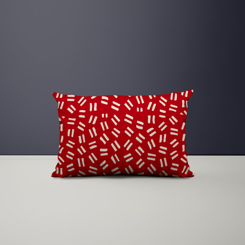 Ikom Polyester/Polyester Blend Lumbar Rectangular Indoor/Outdoor Pillow Cover & Insert, Red