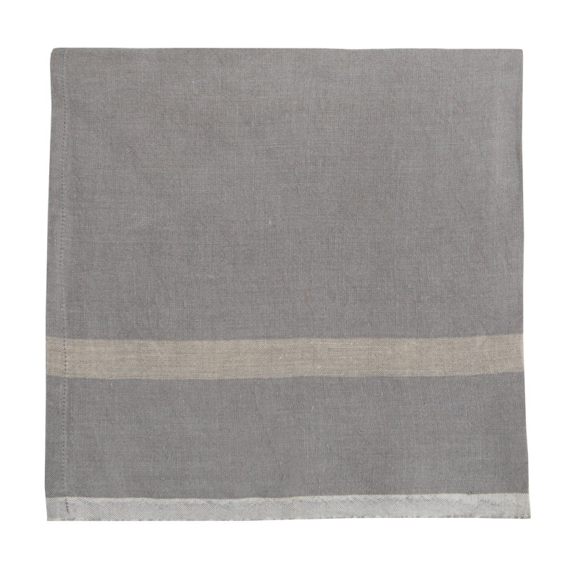 Laundered Linen Square, Gray/Natural