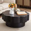 Table basse 31,50 "en forme de fleur moderne, table basse en forme de fleur de prunier avec rangement - placage en bois naturel, pour salon, appartement, bureau, assemblage facile, noir-129704983