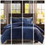 Ensemble d'édredon en duvet synthétique bleu marine