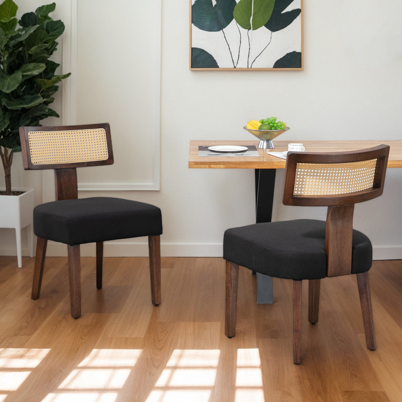 Chaise d'appoint Caoimhan, Noir, noir, noir, noir, Walnut
