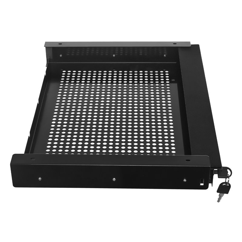 Under Desk Mounted Sliding Pull-Out Drawer Storage Organizer