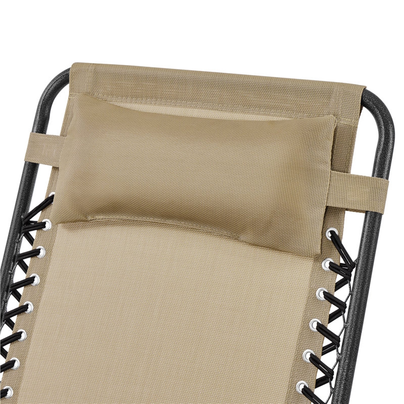 Chaise berçante d'extérieur pliable en acier, Beige