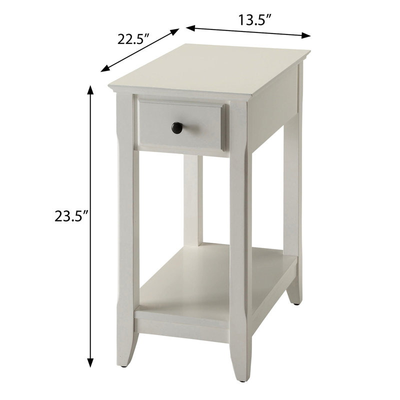 White Accent Table - With Versatile Storage Options And Style Wood With Shelf Organizing Your Essentials Ease, White
