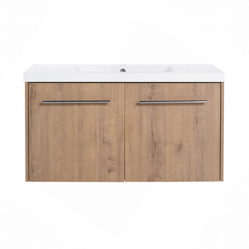 Armoire de salle de bain 36 po avec lavabo, portes à fermeture douce, conception à fixation flottante