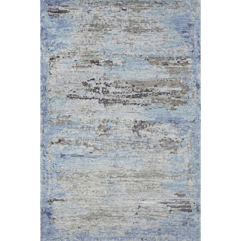 Abstract Area Rug in Blue/Gray