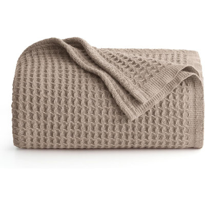 Bedsure 406gsm 100% Cotton Blanket Breathable Waffle Weave Throw Blanket GentleSoft™️
