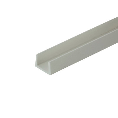 Outwater Plastics White 3/8'' Styrene Plastic U-Channel/C-Channel 46 Inch Lengths (Pack Of 3)