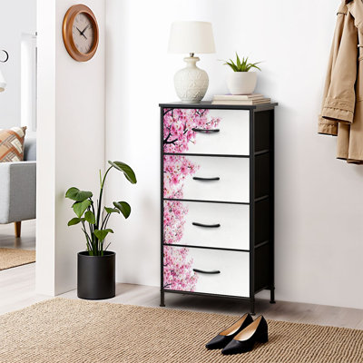 Commode pour commode de chambre à coucher pour commode de fleurs de cerisier roses et commodes blanches