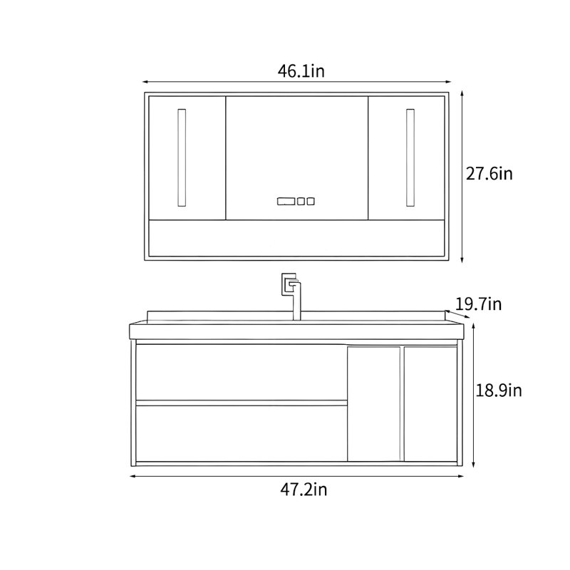 Modern simple gray vanitie bathroom cabinet