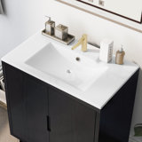 30" White Single Vanity Top With Sink And Single Faucet Hole