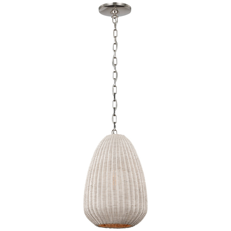 Kokomo Pendant by Chapman & Myers, 122 cm H x 81 cm W, Chalk, Polished Nickel