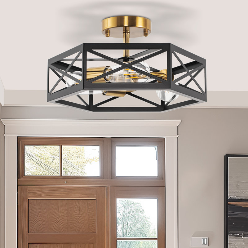 Mahek Semi Flush Mount Ceiling Light, 14.8" x 13.5"