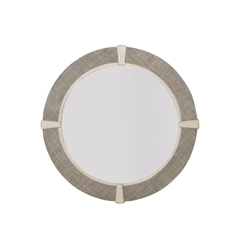 Caribe Flat Beveled Wall Mirror, French Gray/Peninsula, 45" x 45"