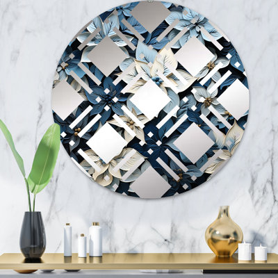 Miroir décoratif écossais blanc et bleu Poinsettias Blooming