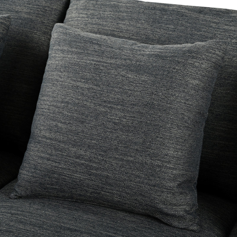 Élégant gris anthracite 3 avec housse et pieds en bois, Gris anthracite