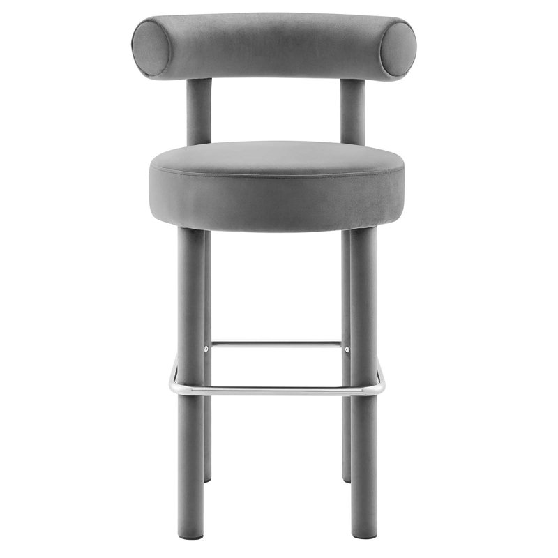 Modway Toulouse Counter/Bar Stool, Bar Stool (30” Seat Height), Silver