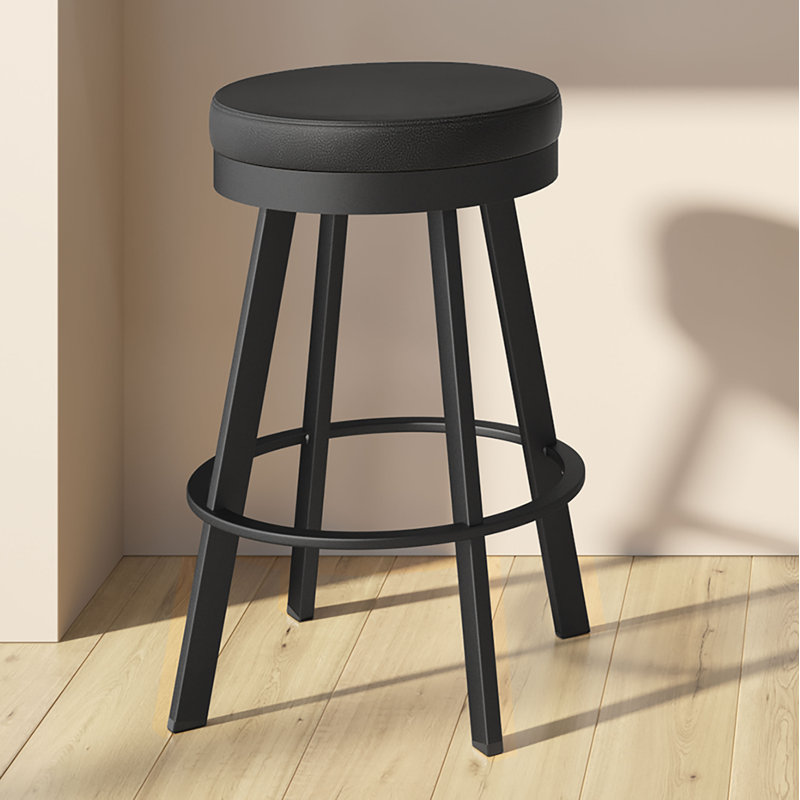 Tabouret de bar et de comptoir pivotant sans dossier Jamieson, Tabouret de comptoir (assise de 26,25 po de hauteu, Black