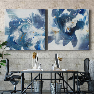 Blue Velveteen - ensemble de 2 reproductions sur toiles tendues