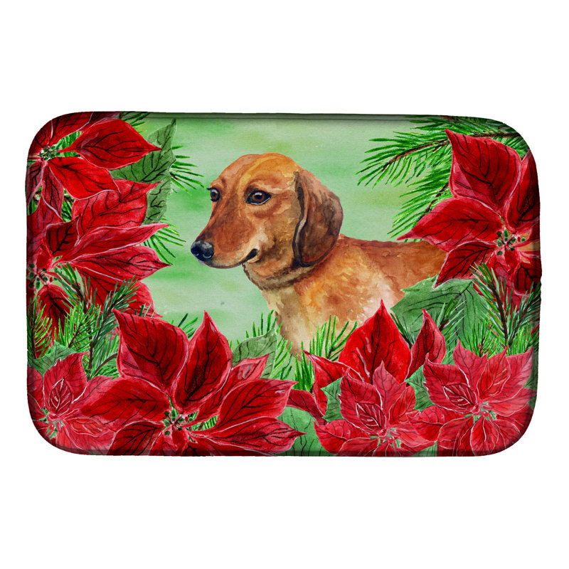 Tapis de séchage poinsettas teckel