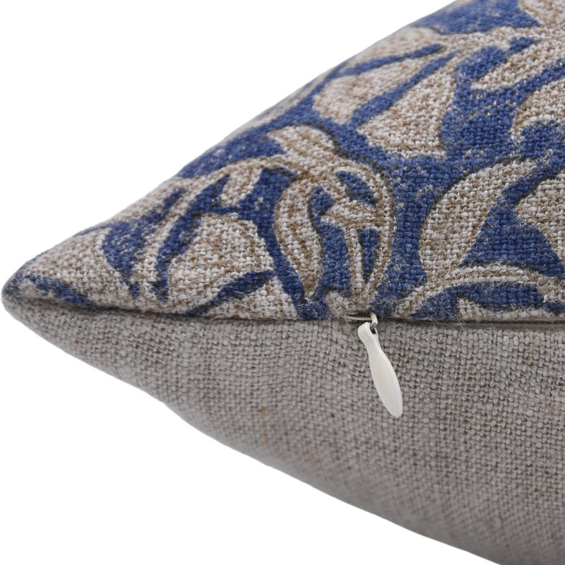 Housse de coussin imprimée en bloc, taie d'oreiller en tissu de lin épais faite à la main, coussins de salon décoratifs - RUDRAKSH