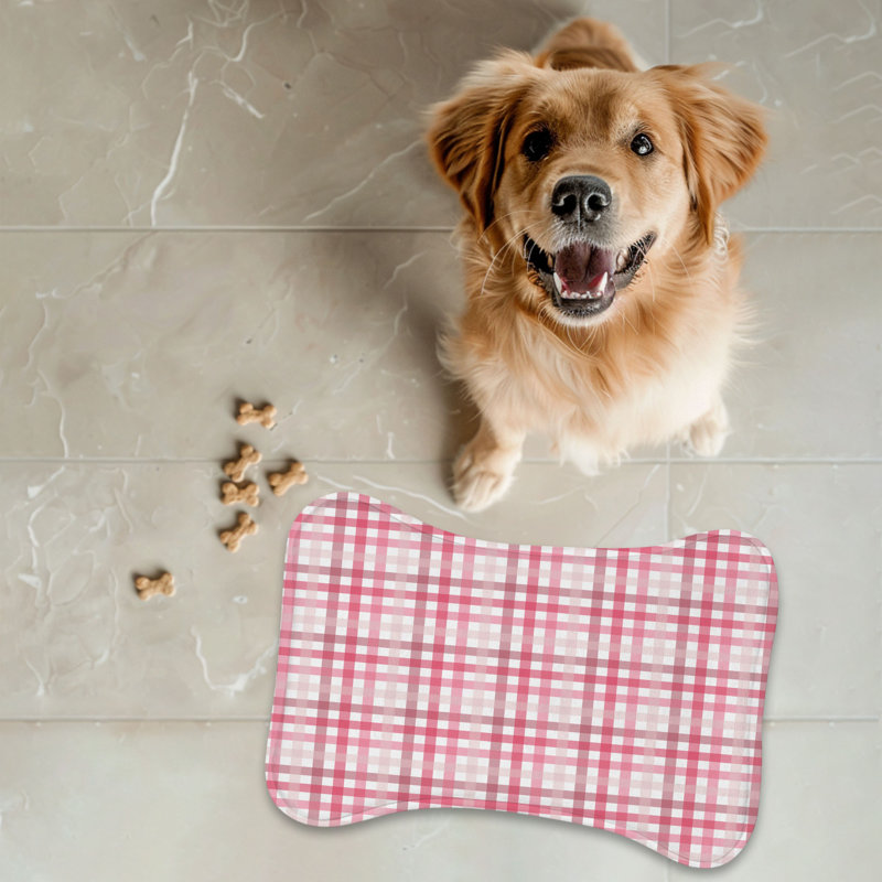 Pink Heartbeats - 1 Piece Bone Shape Feeding Mat