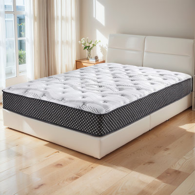 10 Inch Medium Firm Quilted Hybrid Twin Mattress With Moisture-Wicking Cover And High-Density Gel Memory Foam For Ultimate Comfort In A Box by Alwyn Home