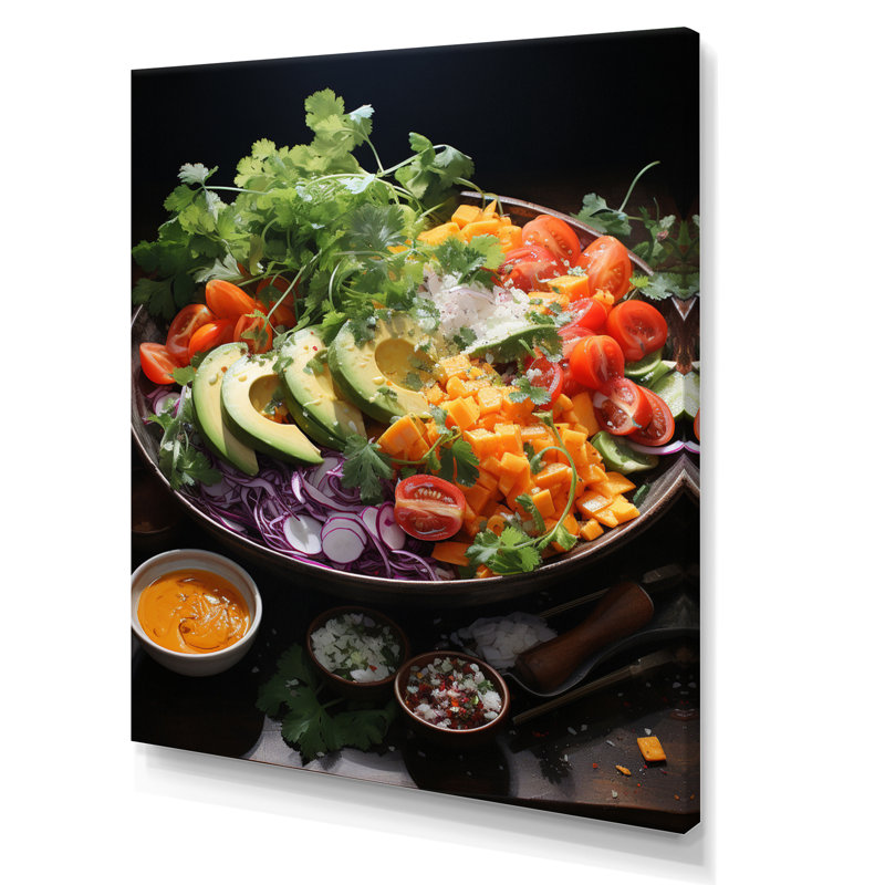 Végétarien, cuisine I - légumes, art mural, H 44 po x l 34 po x P 1,5 po, Toile tendue