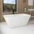 59" Freestanding Soaking Acrylic Bathtub In Gloss White
