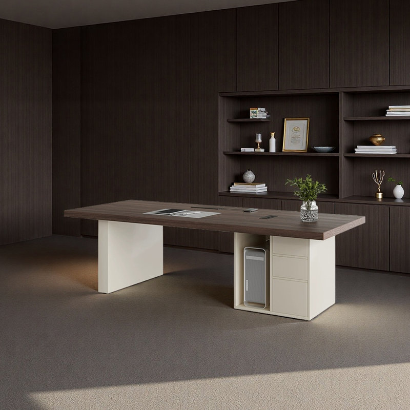 Premium Walnut Desktop Desk, 28.74" H x 86.61" W x 31.5" D